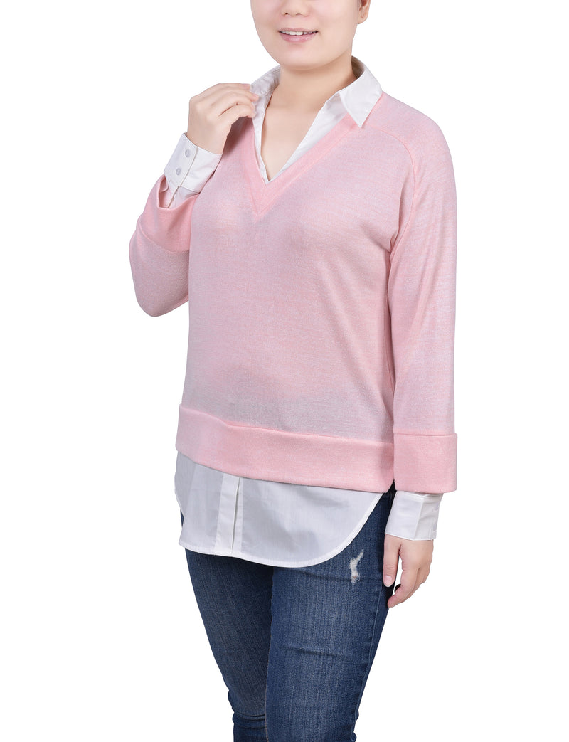 Long Sleeve Two-Fer Top