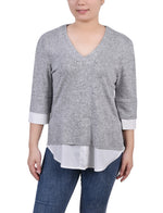 Long Sleeve 2-In 1 Top