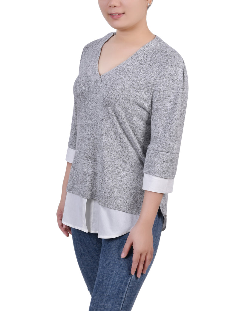 Long Sleeve 2-In 1 Top