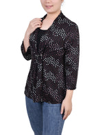3/4 Sleeve Two-Fer Top