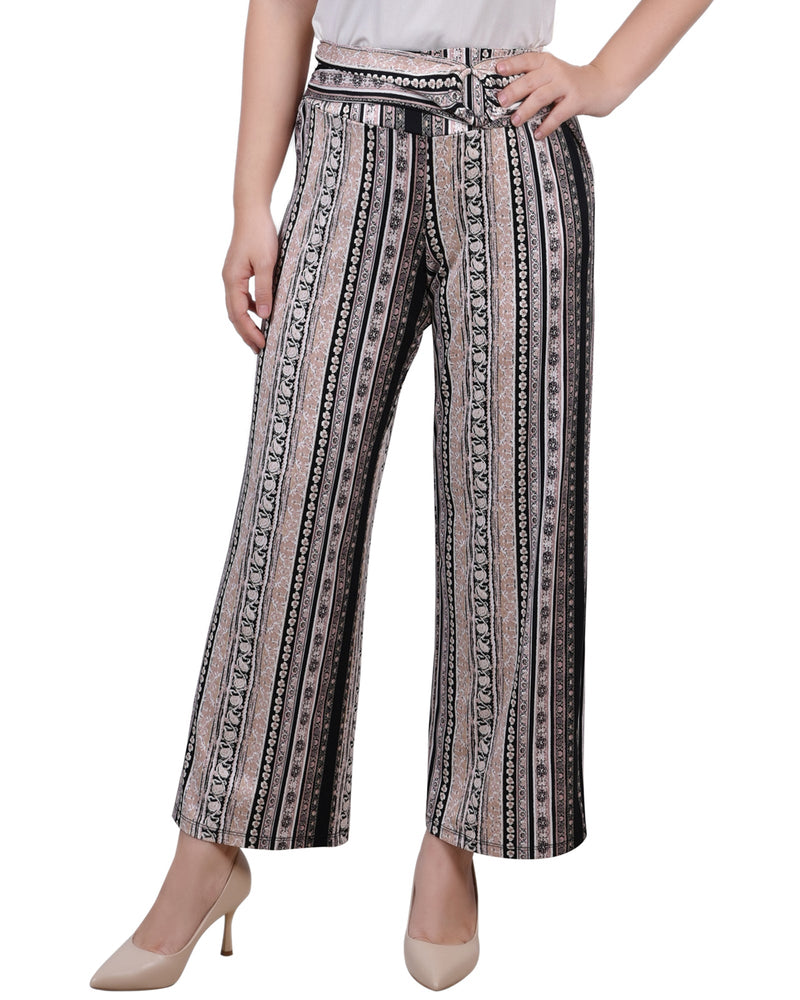 Cropped Pull On Pants With Sash