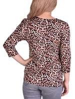 3/4 sleeve Cutout Pullover Top