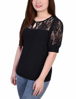 Lace Yoke and Sleeve Top