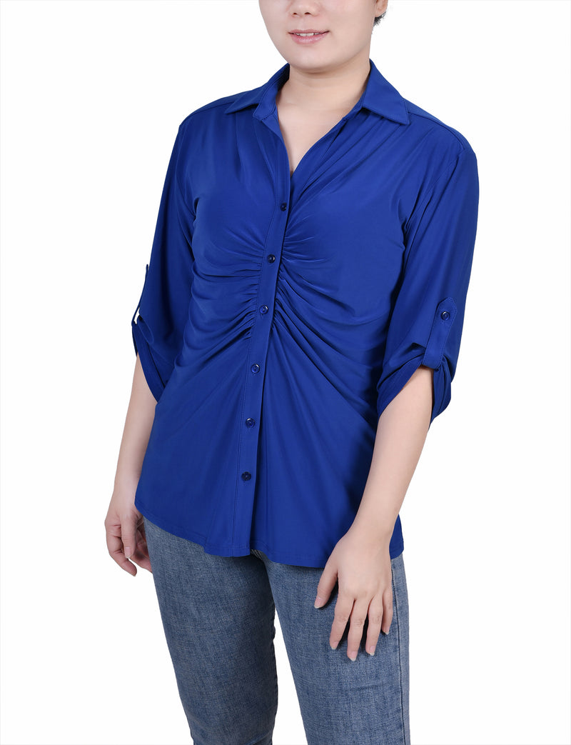 3/4 Roll Tab Rouched-Front Top