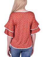 Double Layer Elbow Sleeve Top