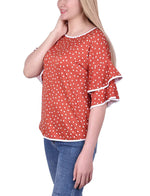 Double Layer Elbow Sleeve Top