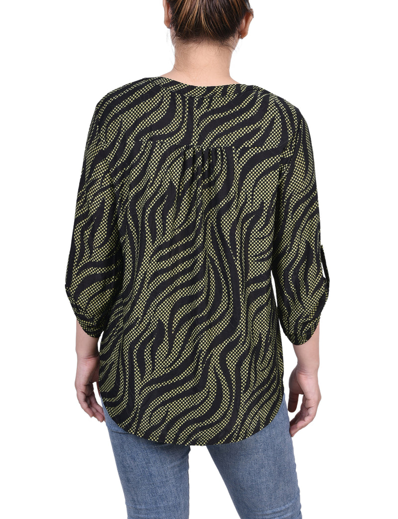 3/4 Roll Tab Pullover Top