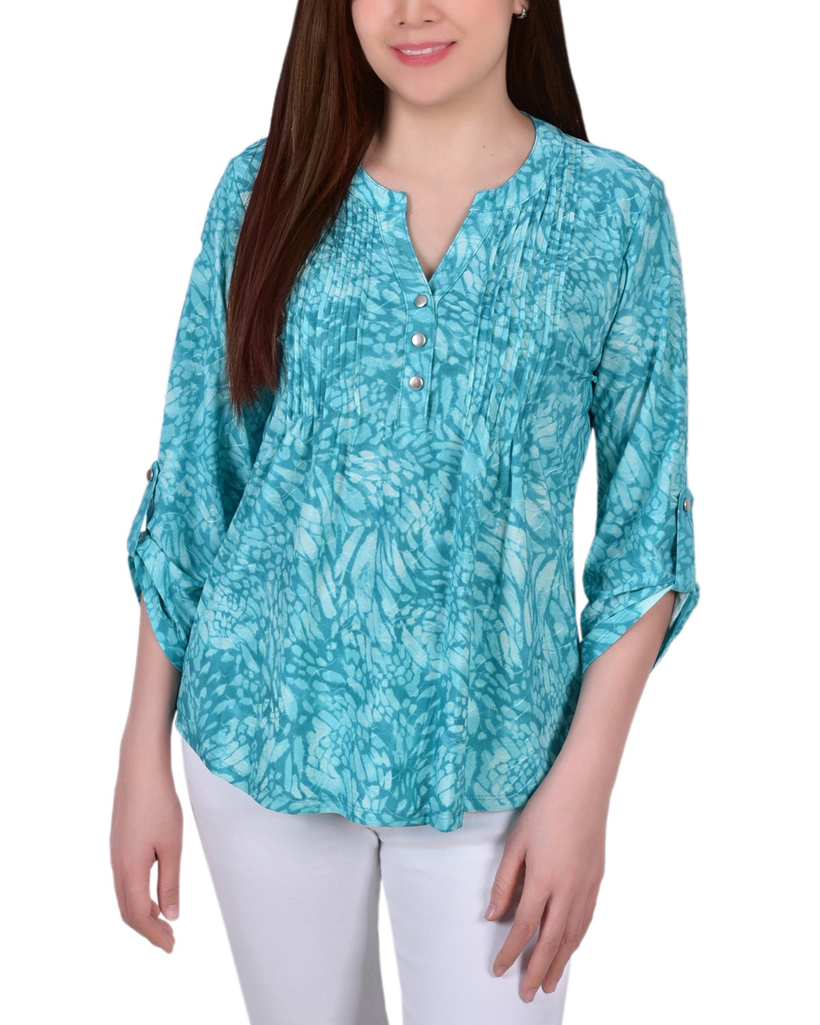 Sleeveless Jacquard Y Neck Top – NY COLLECTION 