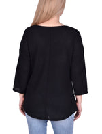 Twist Front 3/4 Sleeve Pullover Top