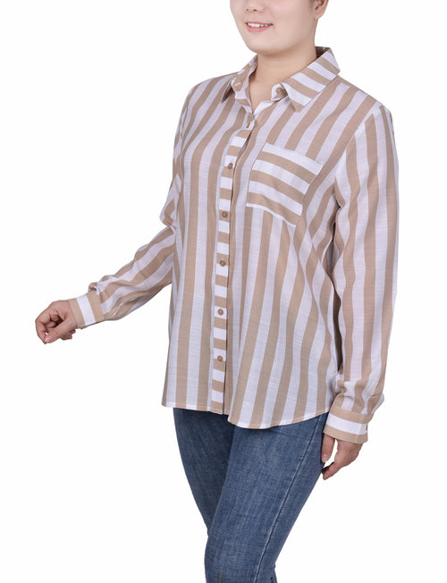 Long Sleeve Striped Blouse