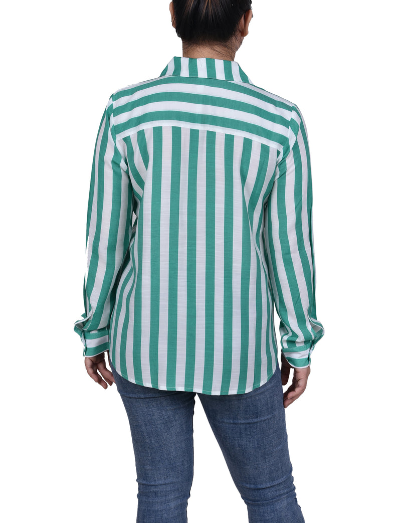 Long Sleeve Striped Blouse