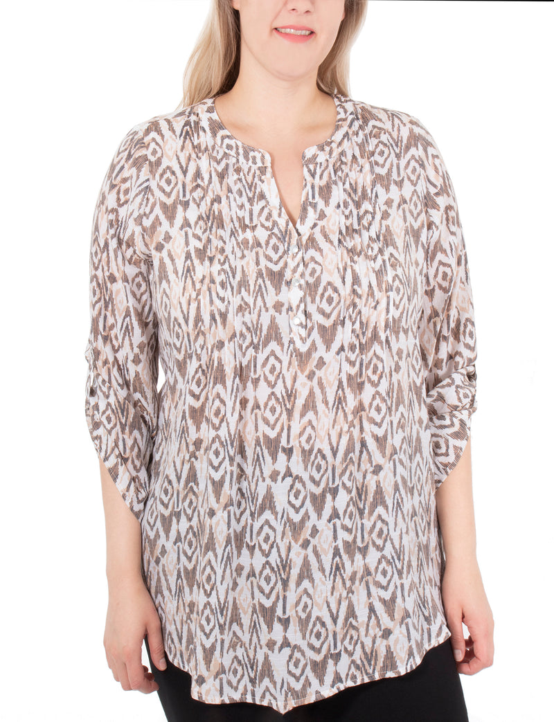 3/4 Sleeve Y Neck Blouse