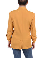 Long Sleeve Double Breasted Crepe Jacket