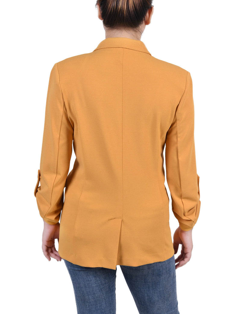 Long Sleeve Double Breasted Crepe Jacket