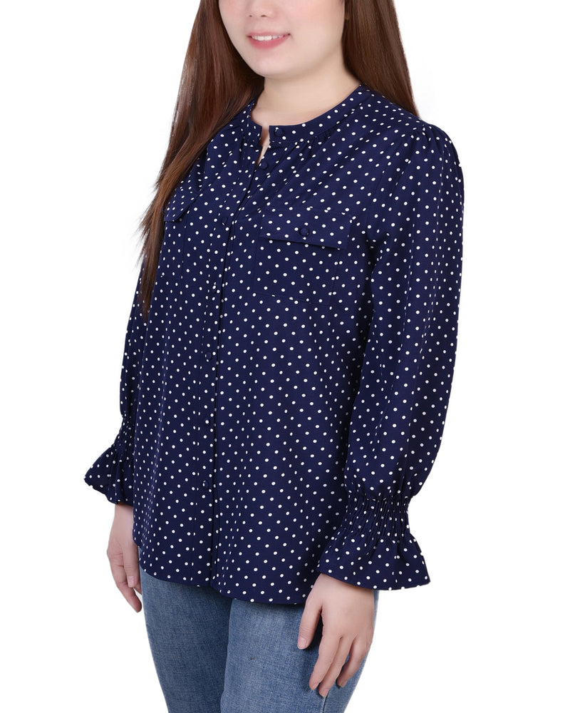 Long Sleeve Y Neck Blouse