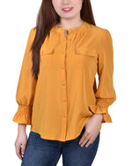 Long Sleeve Y Neck Blouse