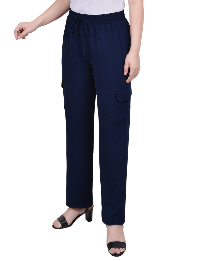 Petite Long Pull On Cargo Pants