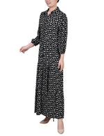 Petite 3/4 Sleeve Crinkle Tiered Maxi Dress