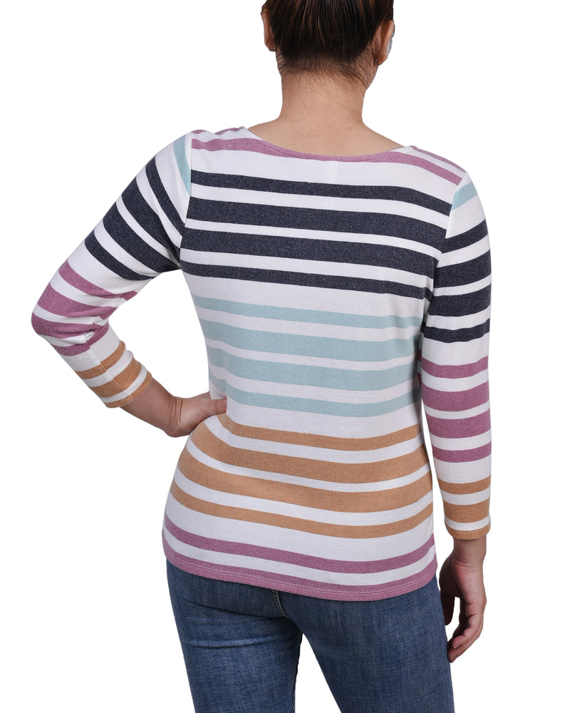 Petite 3/4 Sleeve Pullover Top