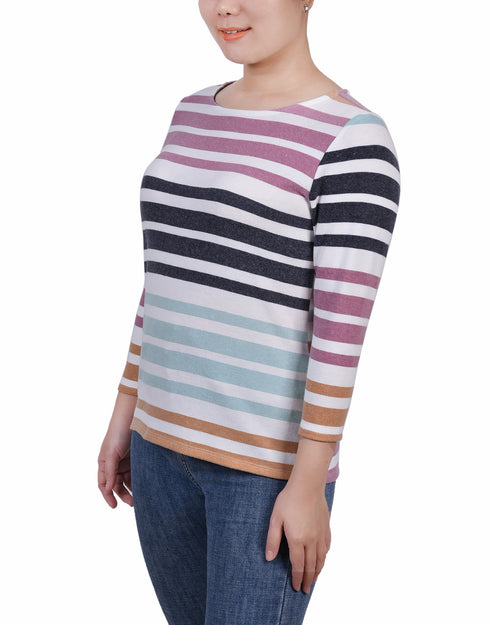 Petite 3/4 Sleeve Pullover Top