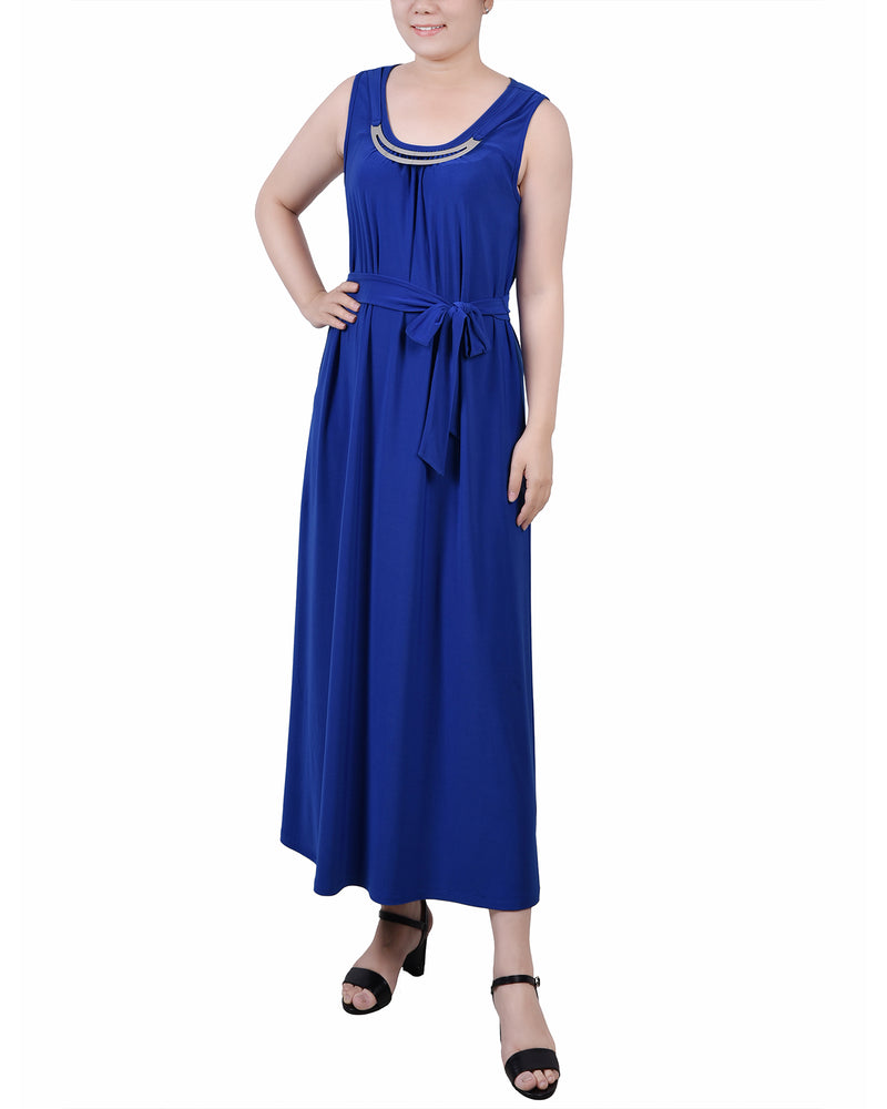 Ny Collection Petite Ankle Length Sleeveless Dress - Black