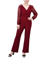 Petite Jumpsuit With Lace Sleeve