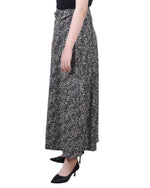 Petite Maxi A-Line Skirt With Front Faux Belt With Ring Detail