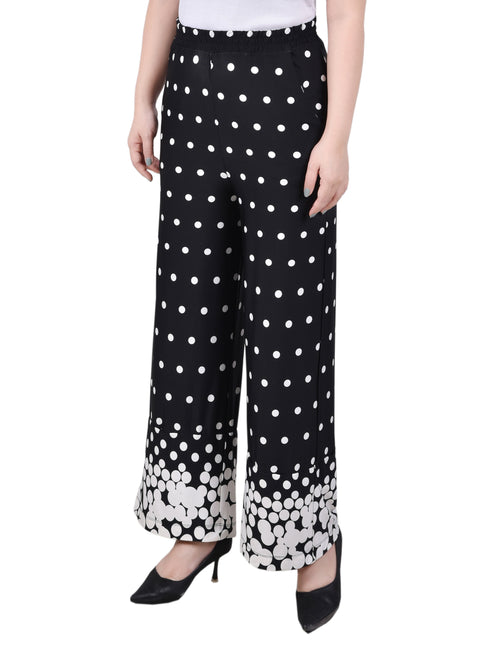 NY Collection Petite Mid Rise Pull On Wide-Leg Palazzo Pant - ShopStyle