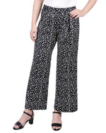Petite Cropped Pull On Pants With Sash