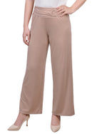 Petite Cropped Pull On Pants With Sash