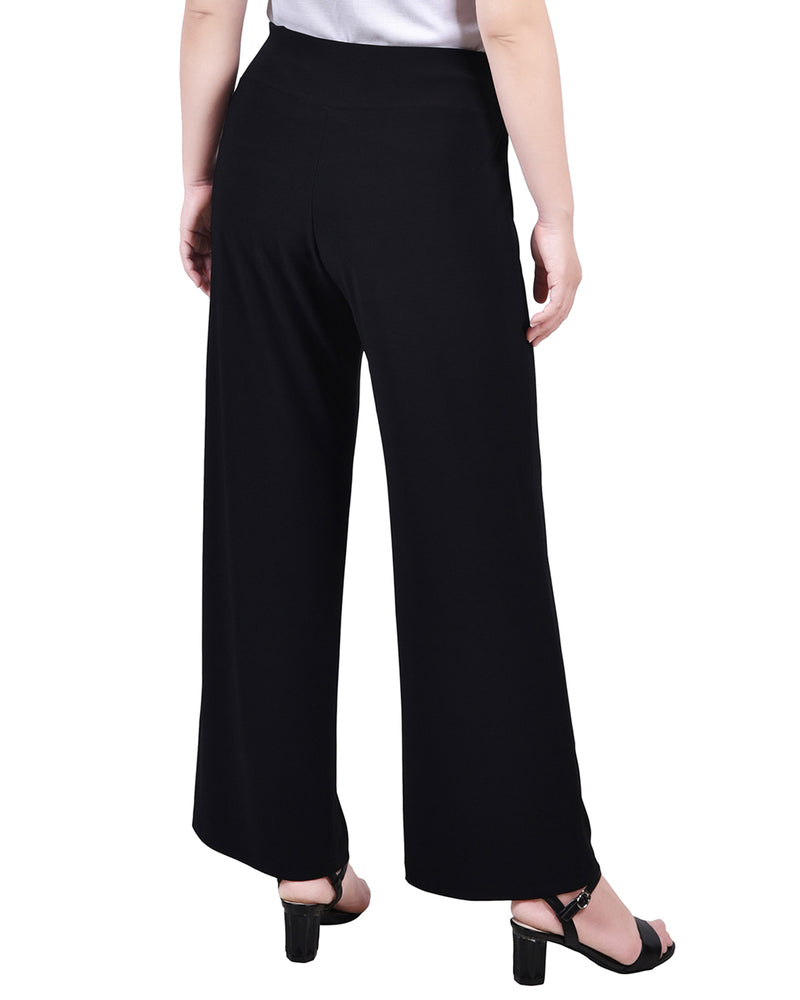 Petite Cropped Pull On Pants With Sash