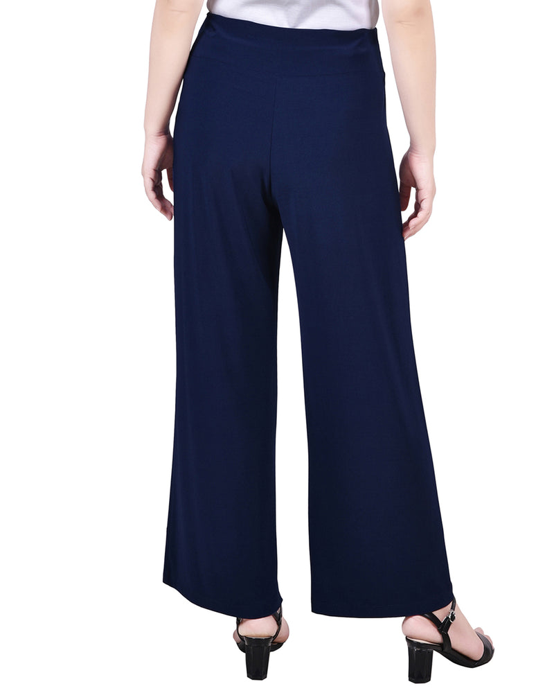 Petite Cropped Pull On Pants With Sash