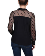 Petite Mesh Sleeve Top