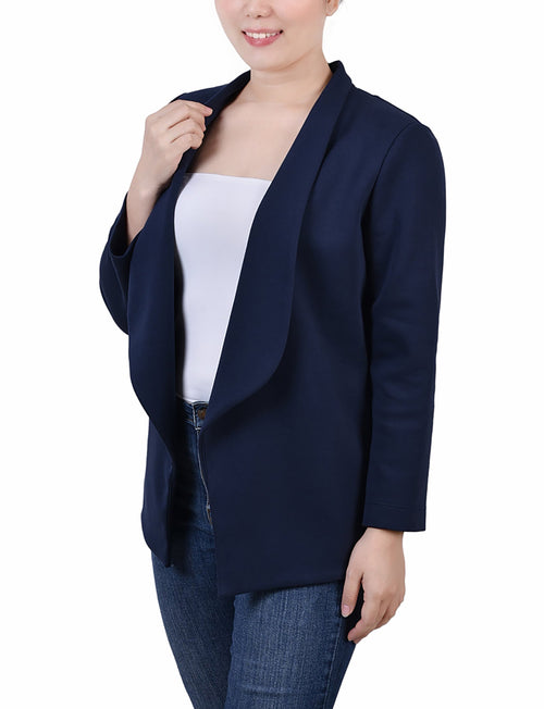 Petite 3/4 Sleeve Ponte Jacket