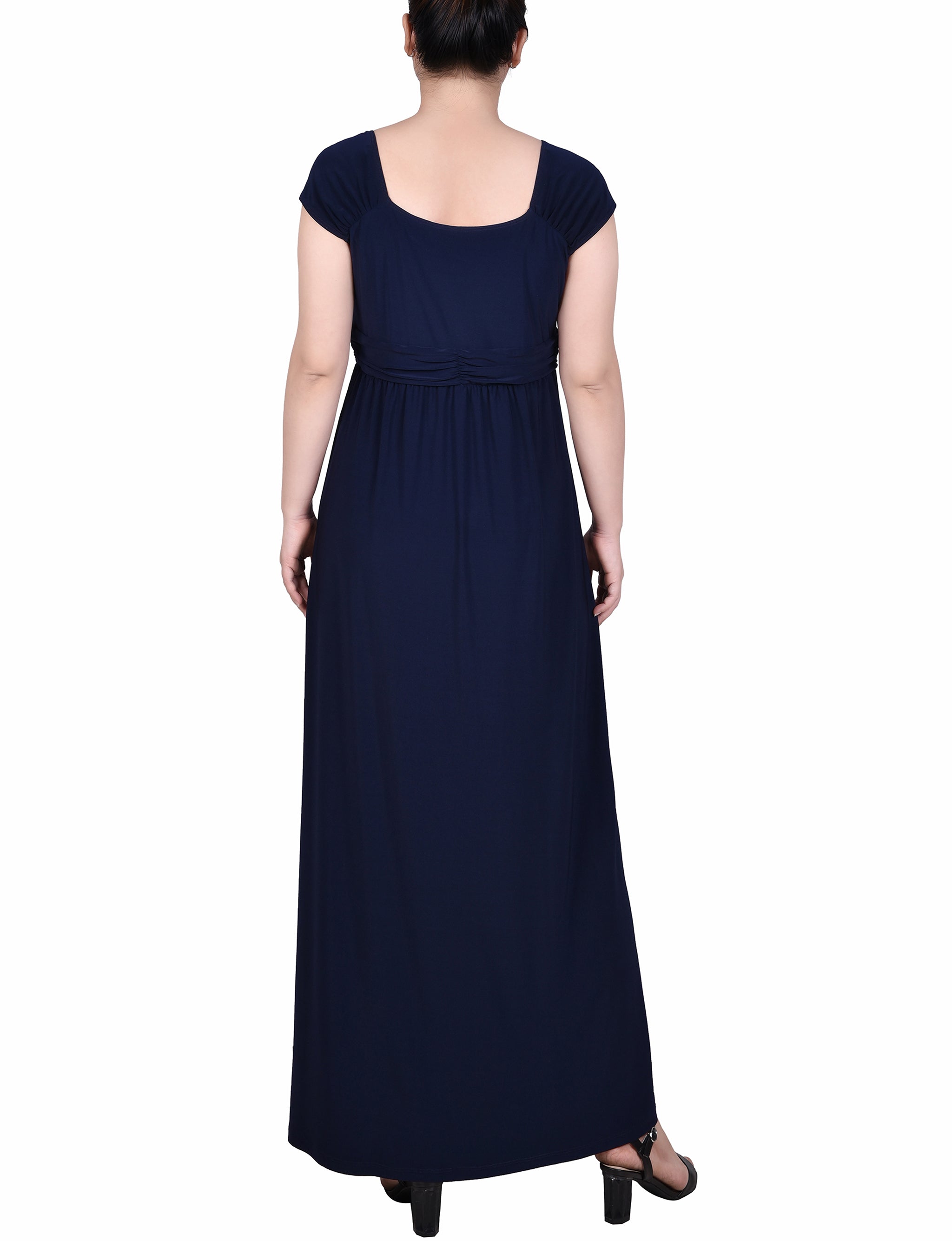 Petite Ruched Empire-Waist Maxi Dress NY COLLECTION Petite Ruched Empire-Waist Maxi Dress NY COLLECTION