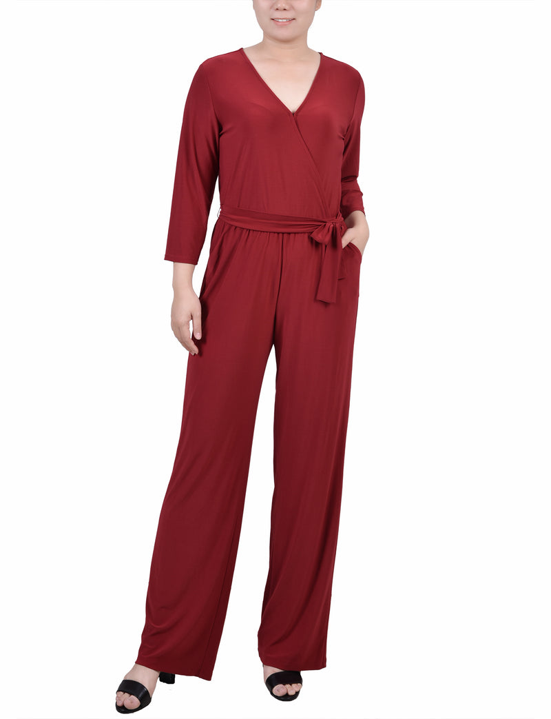 Plus Size Sleeveless Belted Jumpsuit