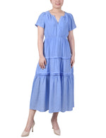 Petite Ankle Length Short Sleeve Dress
