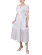 Petite Ankle Length Short Sleeve Dress