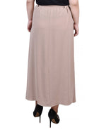 Plus Size Ankle Length Belted A-Line Skirt