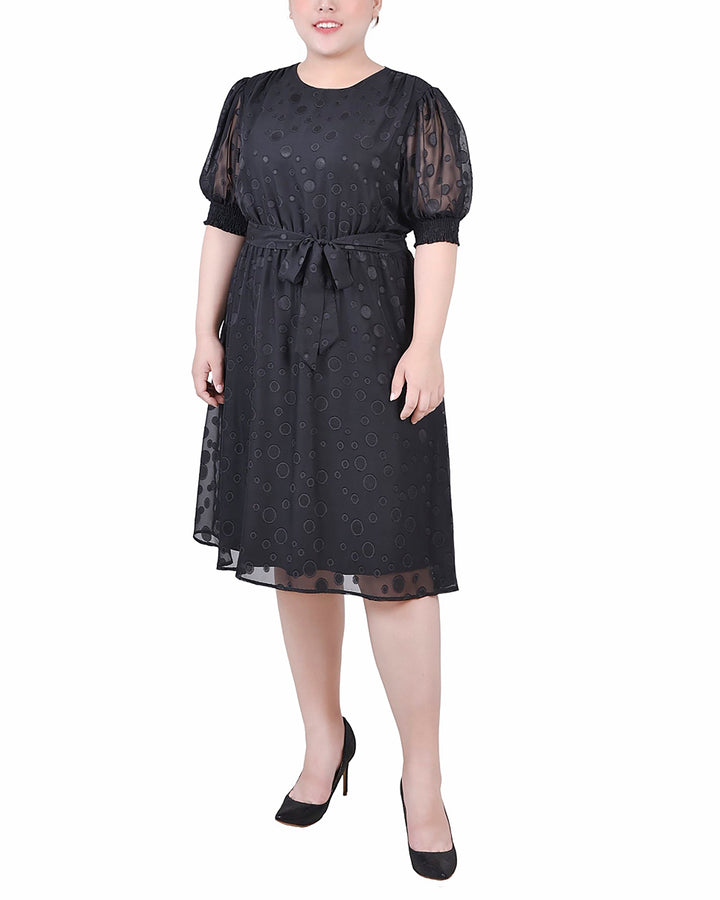 ny collection plus size ruched a-line dress NY Collection Womens 2x Plus Size Ruched A-Line Dress Black