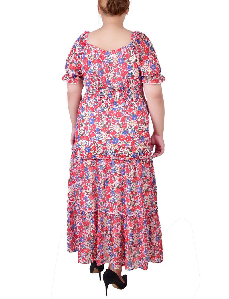Plus Size Maxi Short Sleeve Dress