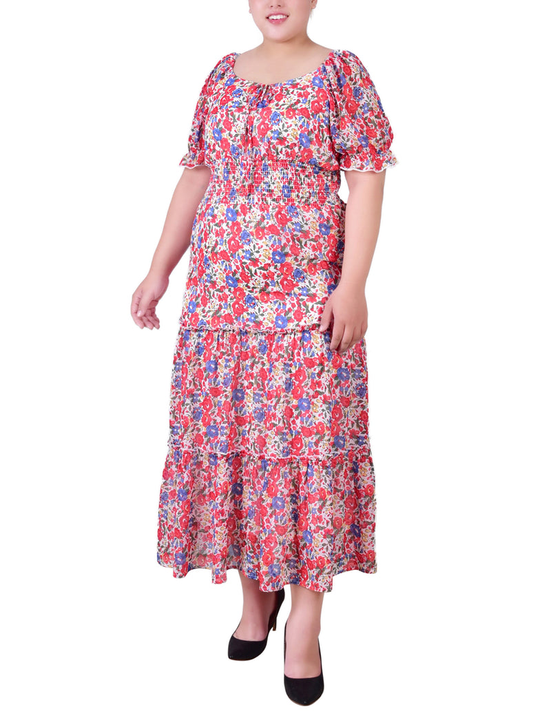 Plus Size Maxi Short Sleeve Dress