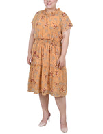 Plus Size Short Sleeve Smocked Waist Dress