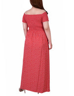 Plus Size Smocked Bodice Maxi Dress