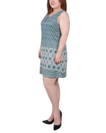 Plus Size Sleeveless Dress With 3 Rings