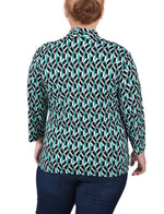 Plus Size 3/4 Sleeve Two-Fer Top