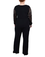 Plus Size Jumpsuit With Lace Sleeve