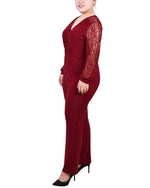 Plus Size Jumpsuit With Lace Sleeve