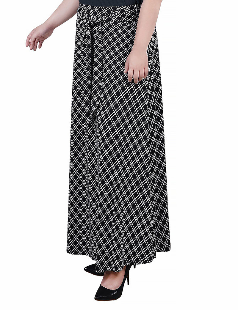 Plus Size Maxi Skirt With Sash Waist Tie