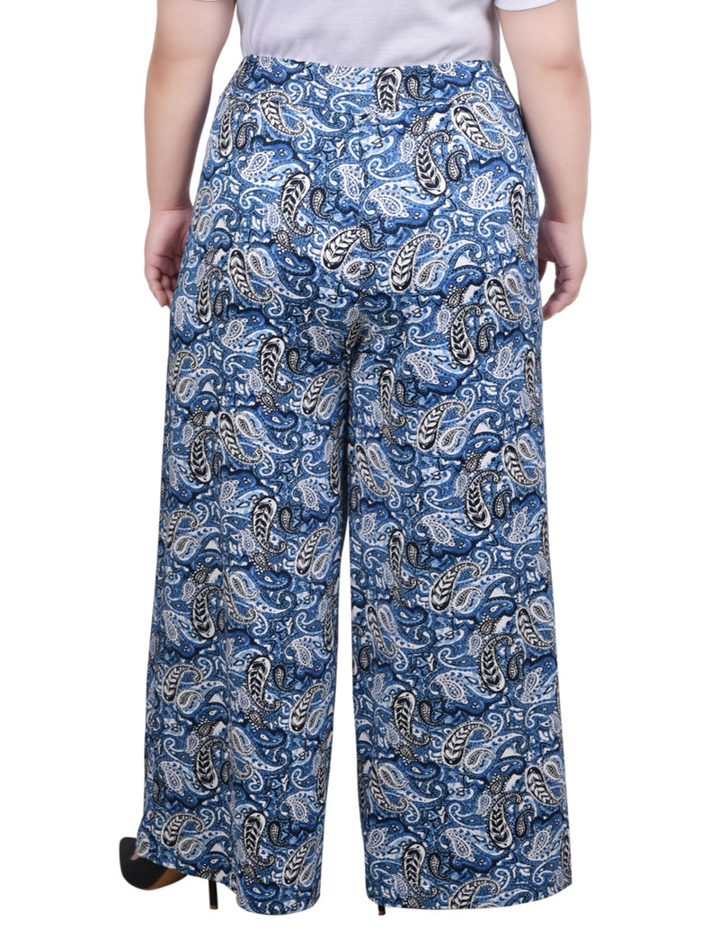 Plus Size Wide Leg Pull On Pant